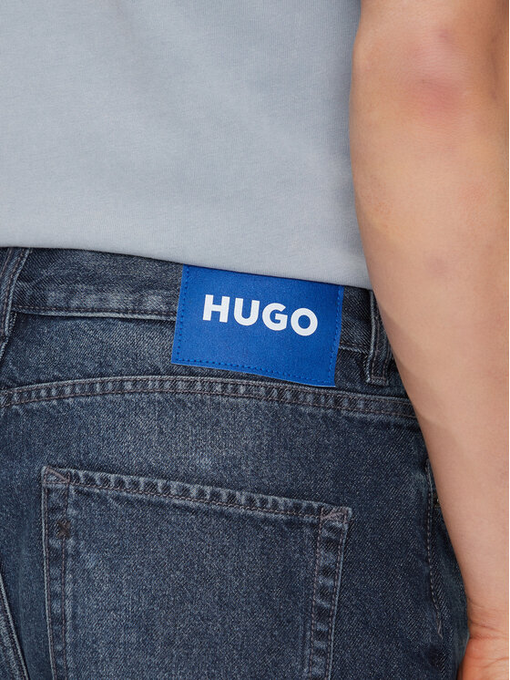 HUGO HUGO Pantaloni scurți de blugi Skate 50534641 Bleumarin Straight Fit