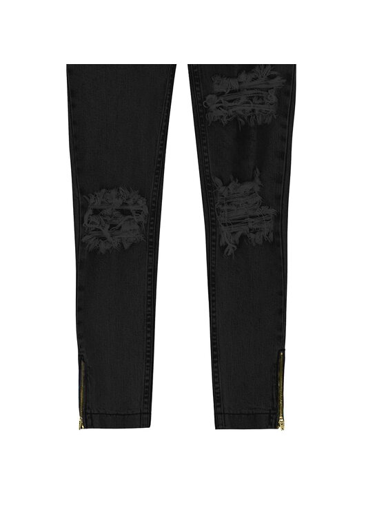 MissDenim MissDenim Spodnie damskie Zip Leg Czarny Skinny Fit