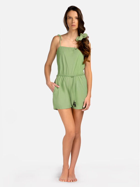 Miss Lou Miss Lou Kombinezon O-OE1-Z Zielony Regular Fit