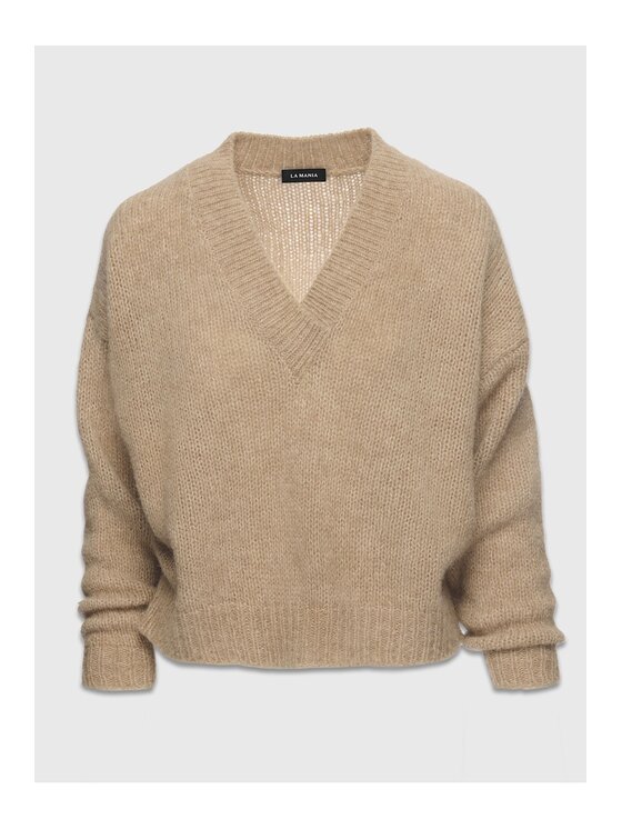 La Mania La Mania Sweter PAUL Beżowy Classic Fit