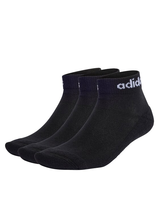 Șosete Medii Unisex adidas Linear Ankle Socks Cushioned Socks 3 Pairs IC1303 black/white