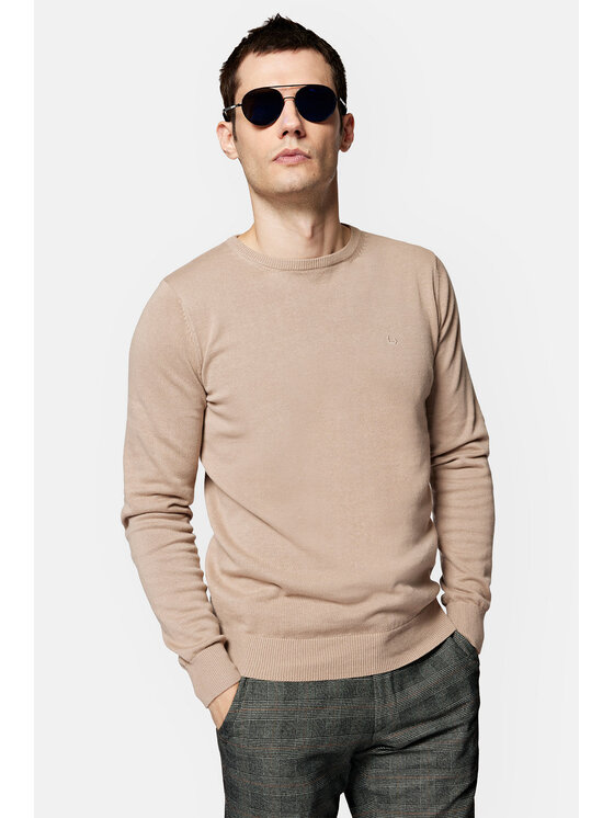 Lancerto Lancerto Sweter Tony SW073223000083 Beżowy Regular Fit