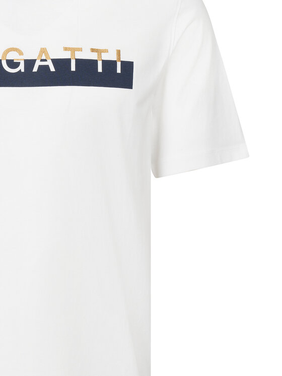 Bugatti Bugatti Tricou 8350-75043C Alb Regular Fit