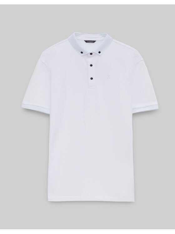 Borgio Borgio Polo matteo 01 Biały Classic Fit