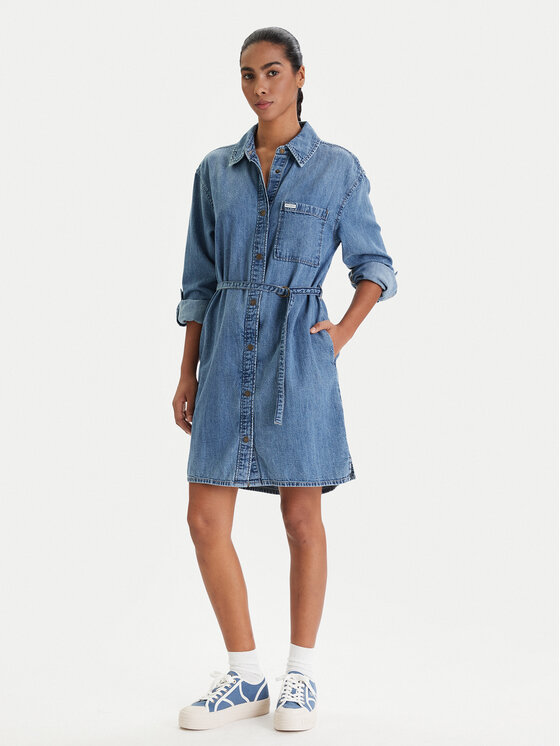 Guess Jeans Guess Jeans Φόρεμα τζιν W6RK26 D5M81 Μπλε Regular Fit