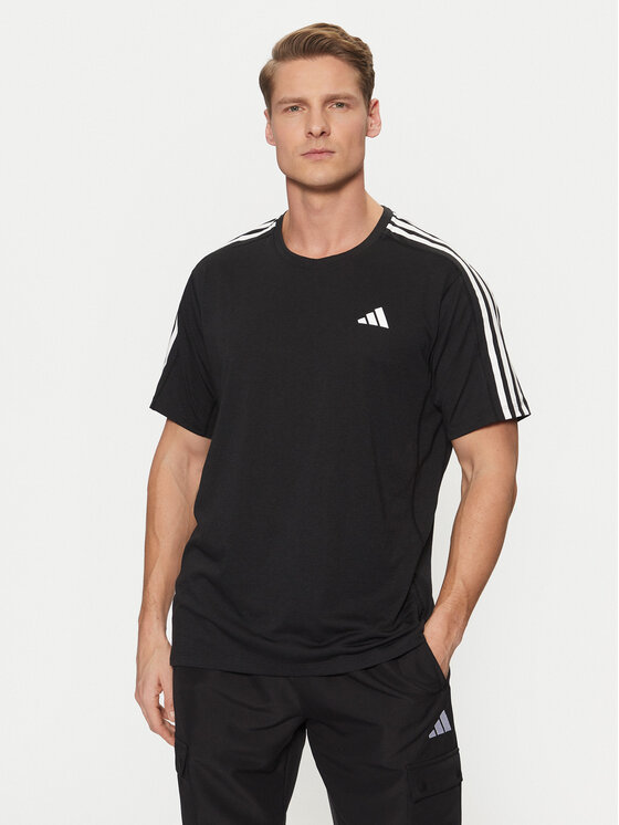 adidas adidas Funkční tričko Own the Run 3-Stripes IQ3834 Černá Regular Fit