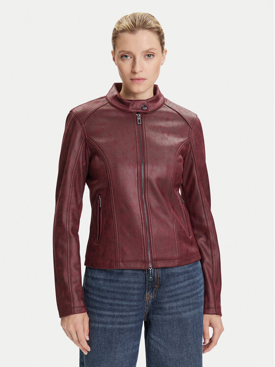 Desigual Desigual Яке от имитация на кожа Basic 25WWEW43 Бордо Regular Fit