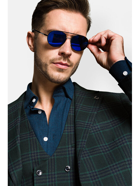 Lancerto Lancerto Marynarka Wezera Zielony Slim Fit