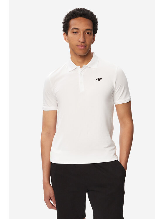 4F 4F Polo 4FWMM00TPTSM366 Biały Regular Fit