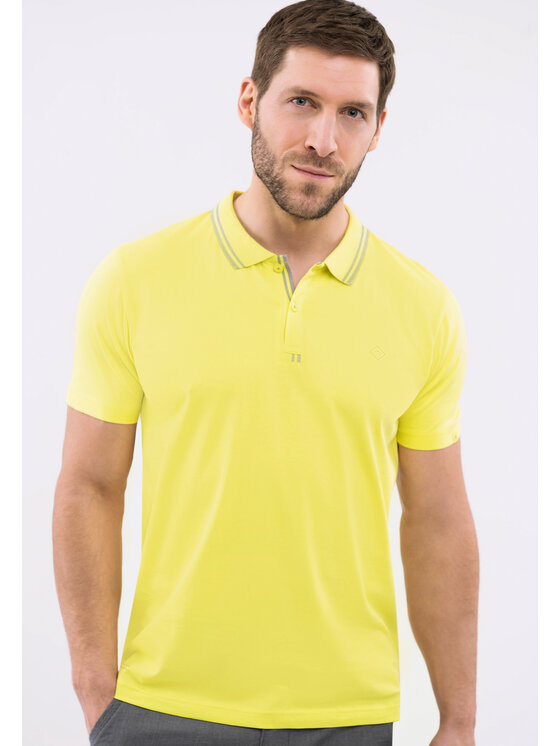 Volcano Volcano Polo O-RENE Żółty Regular Fit