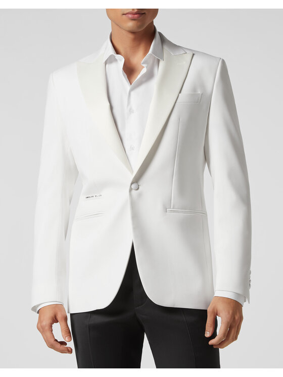 PHILIPP PLEIN PHILIPP PLEIN Marynarka 2093 Biały Regular Fit
