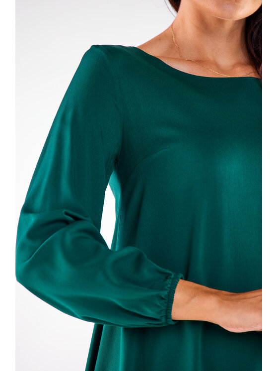 Awama Awama Letní šaty A524 Zelená Basic Fit