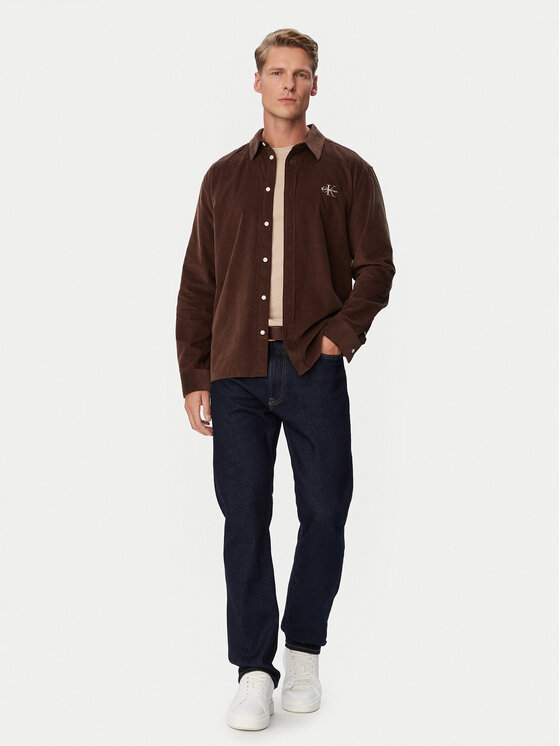 Calvin Klein Jeans Calvin Klein Jeans Πουκάμισο LV04RH114G Σκούρο καφέ Regular Fit