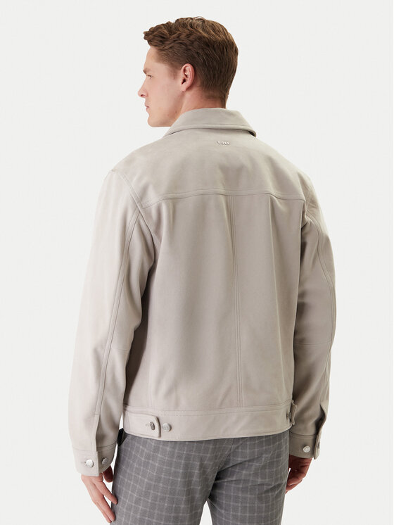 BOSS BOSS Geacă de piele Johot 50552130 Gri Regular Fit