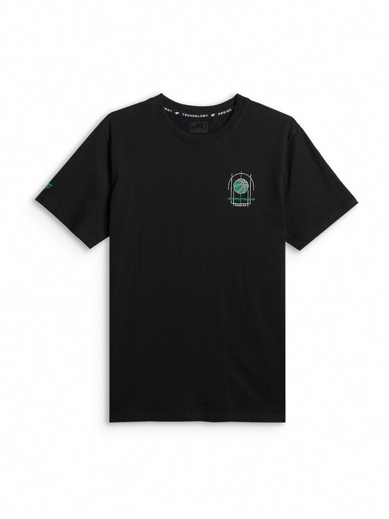 4F 4F T-Shirt ESSENTIALS Czarny Regular Fit