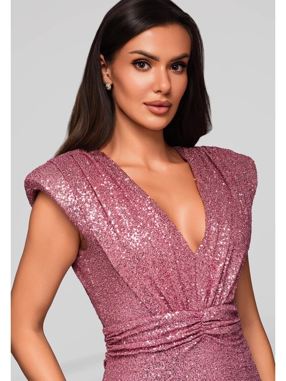 Ombre Ombre Sukienka wieczorowa LA-OM-DLR215 Różowy Regular Fit