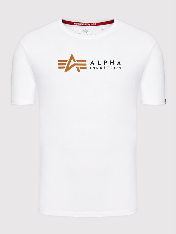 Alpha Industries Alpha Industries Tričko Alpha Label 118502 Biela Regular Fit