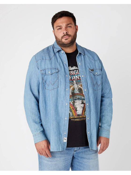 Wrangler Wrangler Camicia LS WORKSHIRT Blu Regular Fit