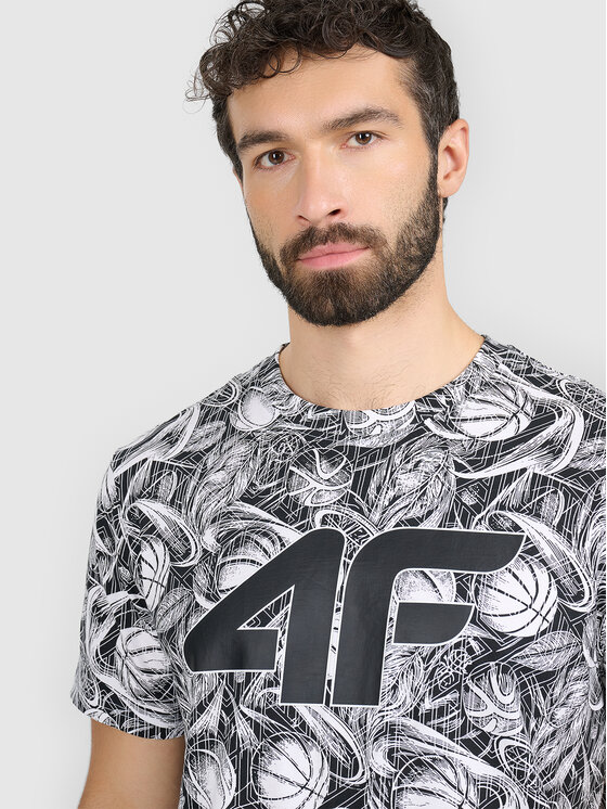 4F 4F T-Shirt WINTER CODE Czarny Regular Fit