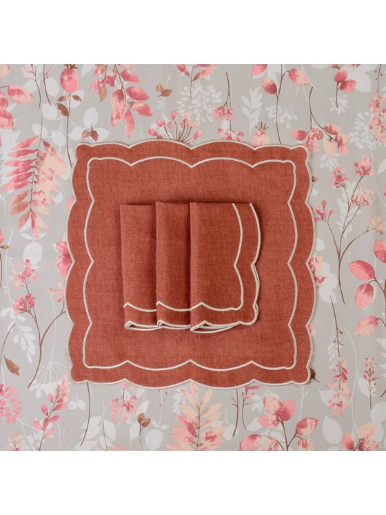 Roseberry Home Roseberry Home Serwetki haftowane Rust Onde Brązowy