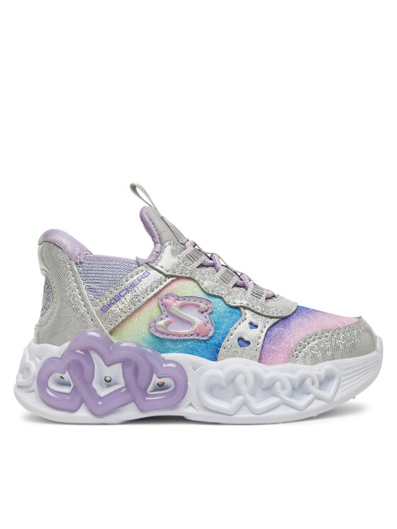 Skechers Sneakersy Infinite Heart Lights-Eternal Shimmer 303755N/SMLT Strieborná