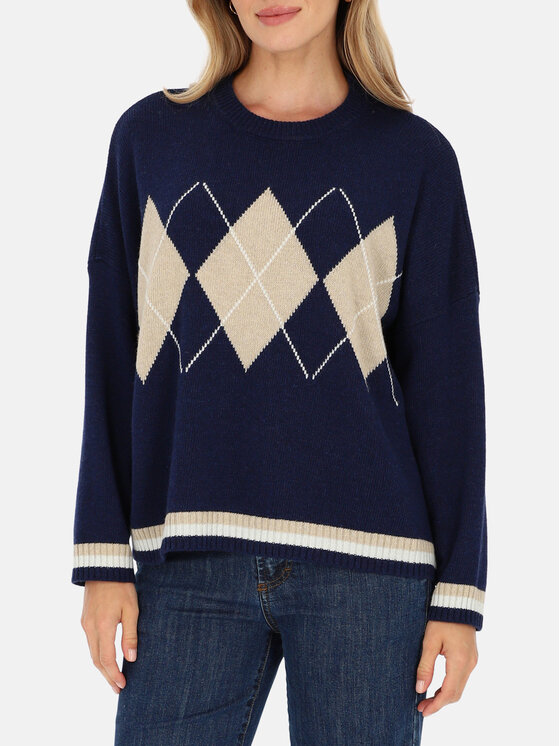 L’AF L’AF Sweter Flawia Granatowy Oversize