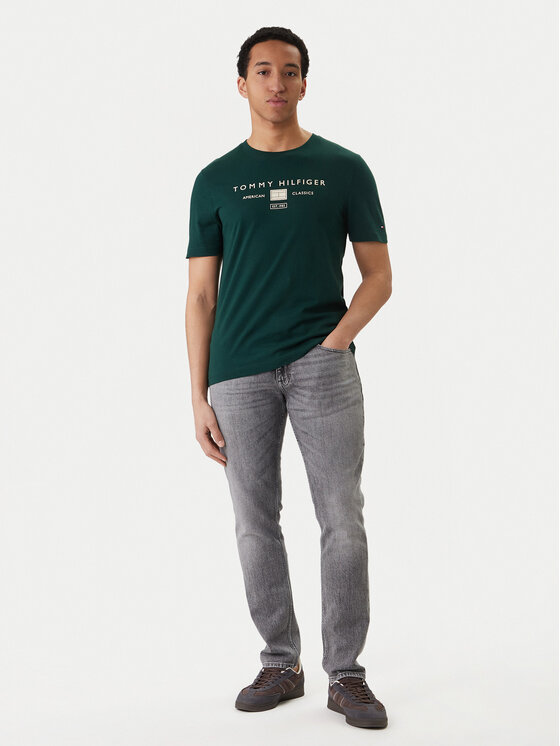Tommy Hilfiger Tommy Hilfiger Marškinėliai Brand Love MW0MW42365 Žalia Regular Fit