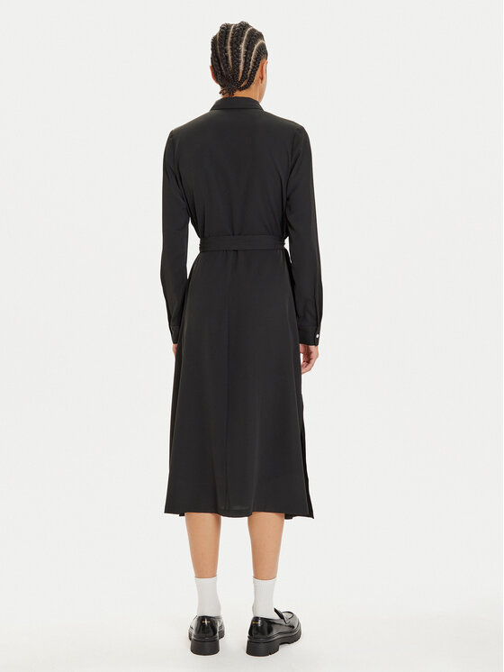 Tommy Jeans Tommy Jeans Rochie tip cămașă DW0DW19920 Negru Regular Fit