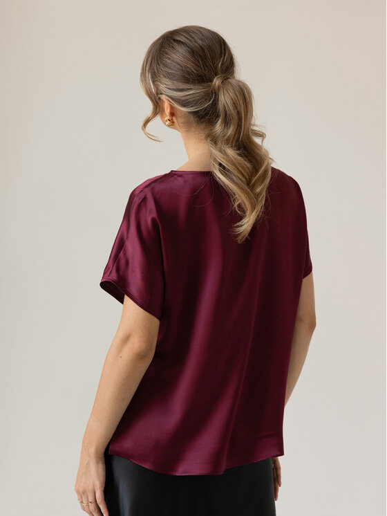 Cat&Cat Cat&Cat T-Shirt silk satin Bordó Regular Fit