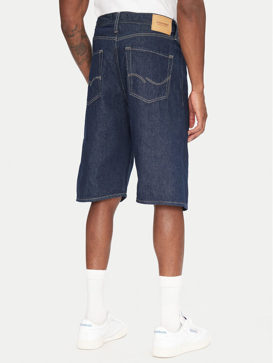 Jack&Jones Jack&Jones Jeans kratke hlače Ron 12272214 Mornarsko modra Baggy Fit