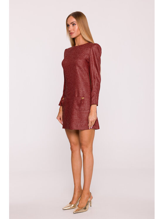 Made of Emotion Made of Emotion Sukienka wieczorowa M870 Bordowy Modern Slim Fit