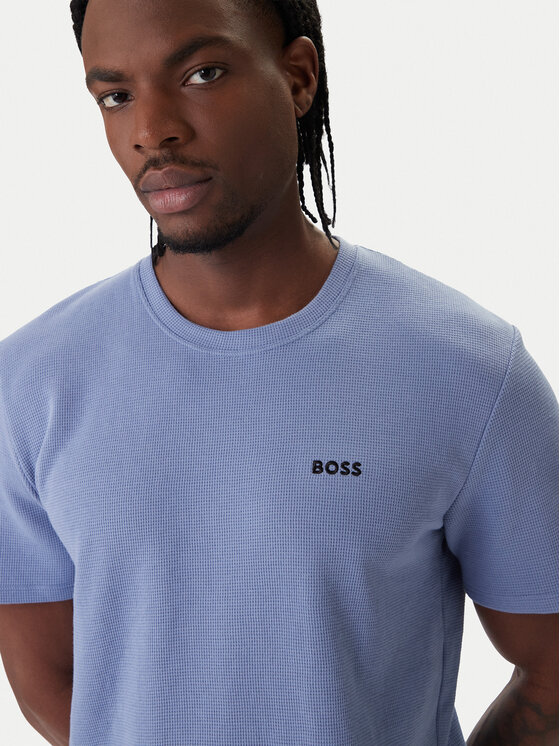BOSS BOSS Póló Waffle 50535891 Kék Regular Fit