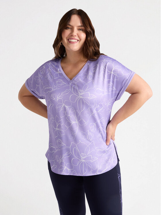 Fiorella Rubino Fiorella Rubino T-Shirt G463L008264N0R9 Fioletowy Regular Fit