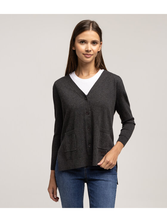 Lee Cooper Lee Cooper Kardigan COEMI 8145 Szary Regular Fit