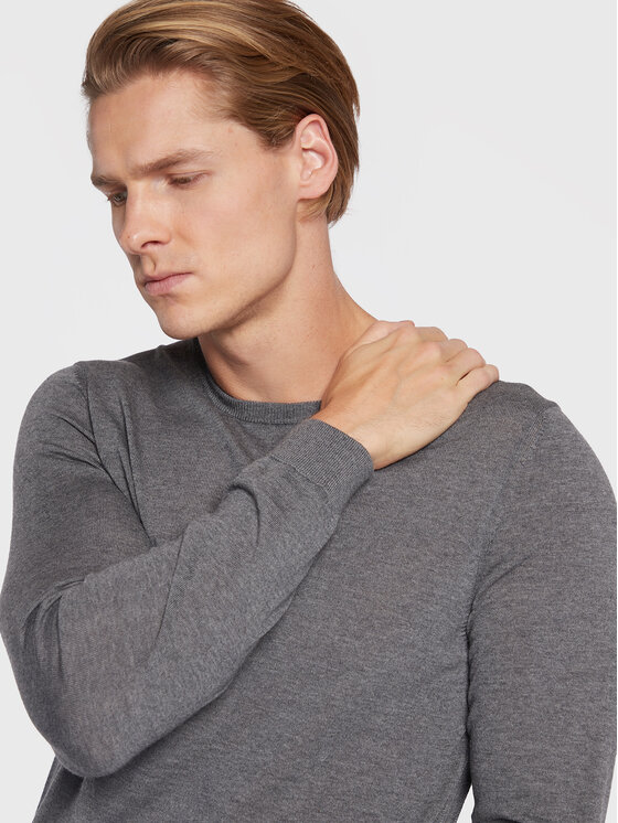 BOSS Boss Sweater Leno-P 50468239 Szürke Slim Fit