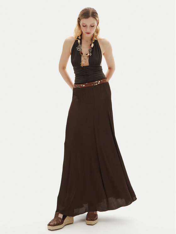 ViCOLO ViCOLO Spódnica maxi TS0191 Brązowy Regular Fit