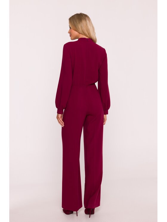 Stylove Stylove Kombinezon S420 Bordowy A-Line Fit