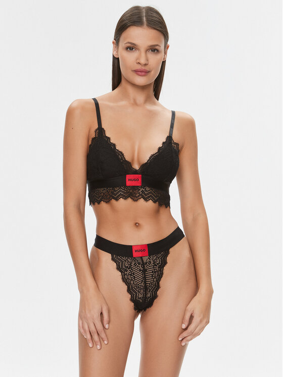 HUGO Hugo Stringi Thong Lace 50502780 Melns