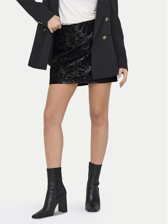 ONLY Sukňa z imitácie kože Sima 15332330 Čierna Slim Fit