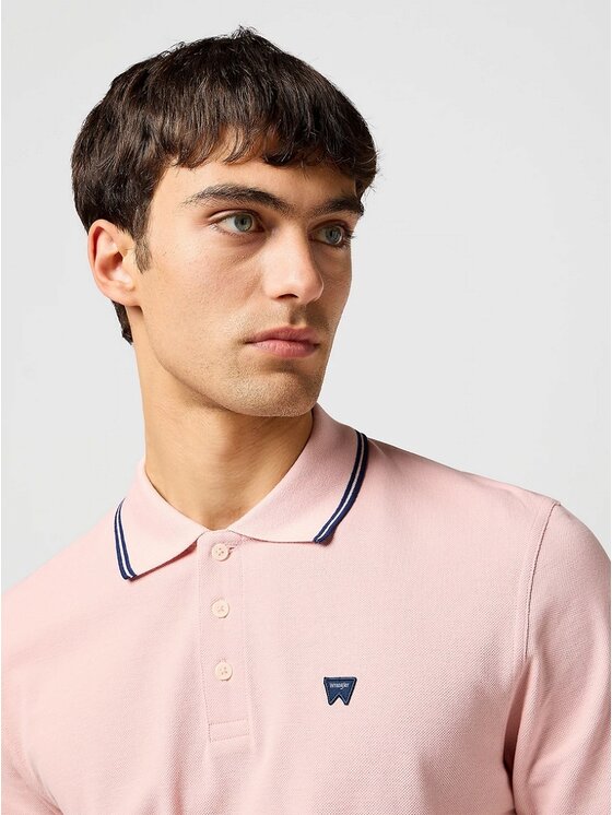 Wrangler Wrangler T-Shirt POLO SHIRT Różowy Regular Fit
