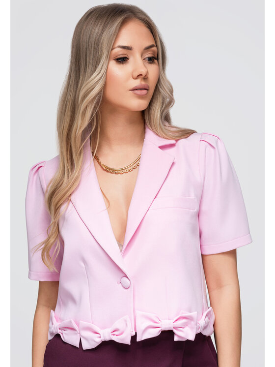 Ombre Ombre Marynarka OW-BL-E0002 Różowy Slim Fit