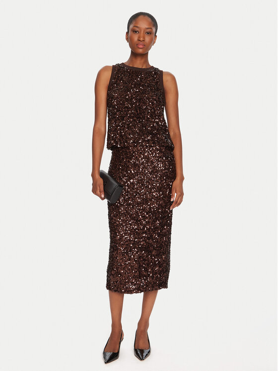 Marella Marella Marškinėliai Filly 2523946051 Ruda Slim Fit