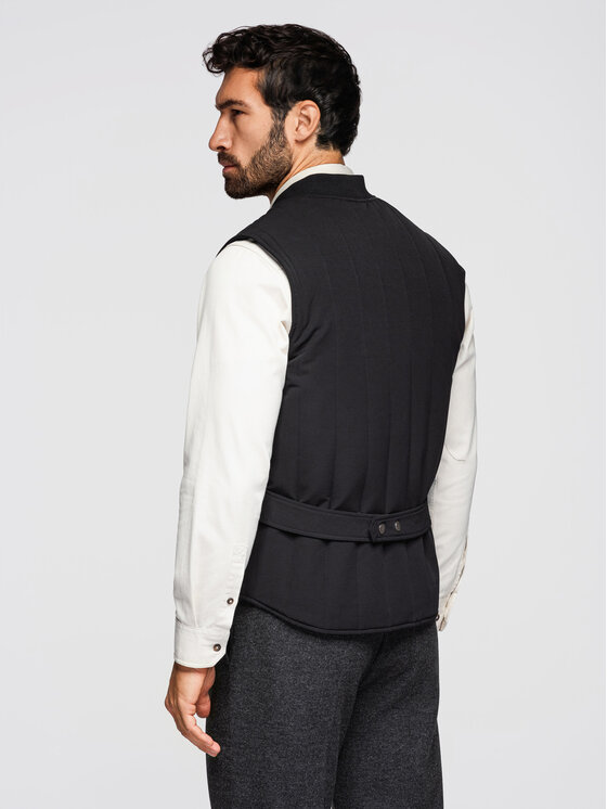 Ombre Ombre Kamizelka OM-JAVJ-0323 Czarny Regular Fit