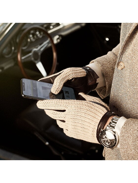 napo gloves napo gloves Rękawiczki Męskie napoCROCHET (brązowy/kremowy) M Beżowy