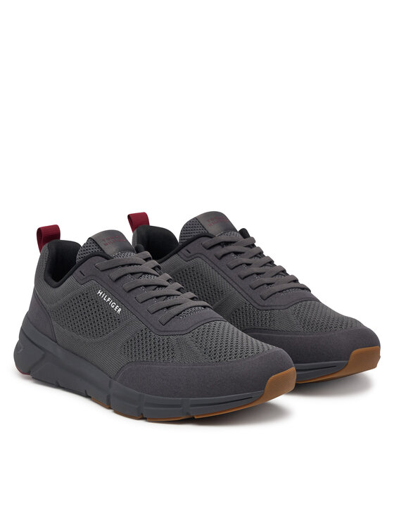 Tommy Hilfiger Tommy Hilfiger Sneakersy Light Knitted Hilfiger Runner FM0FM06010 Szary