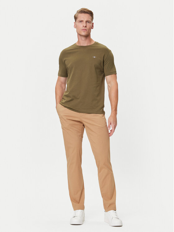 Gant Gant T-krekls Shield 2003184 Zaļš Regular Fit