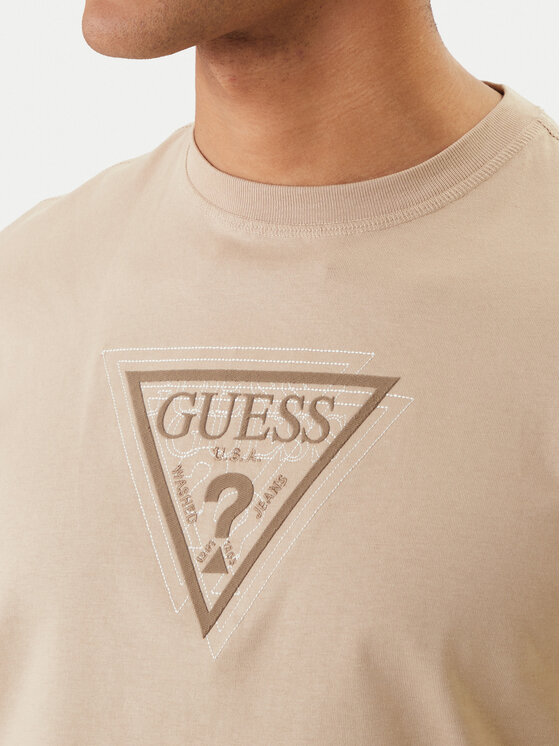 Guess Guess T-Shirt M6RI23 K8FQ4 Béžová Regular Fit