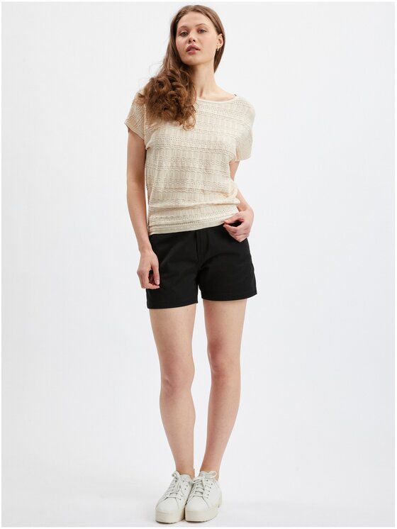 Orsay Orsay T-Shirt 507442-048000__M Beżowy Comfort Fit