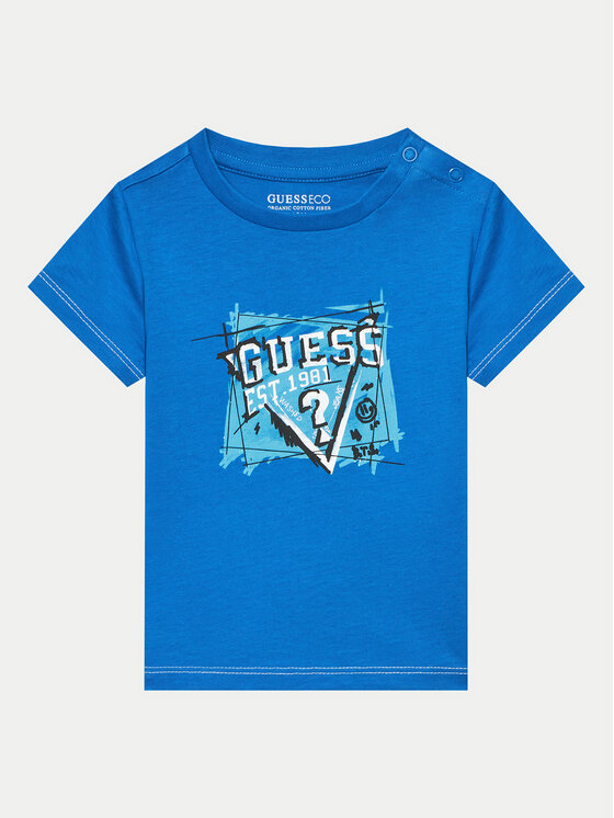 Guess Guess Tričko N4YI00 K8HM4 Modrá Regular Fit