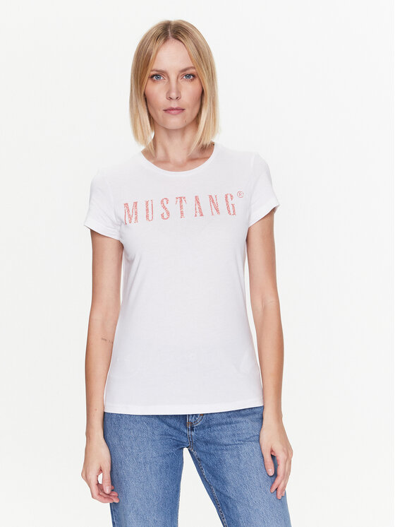 Mustang T-Shirt Alexia C Print 1013620 Weiß Regular Fit